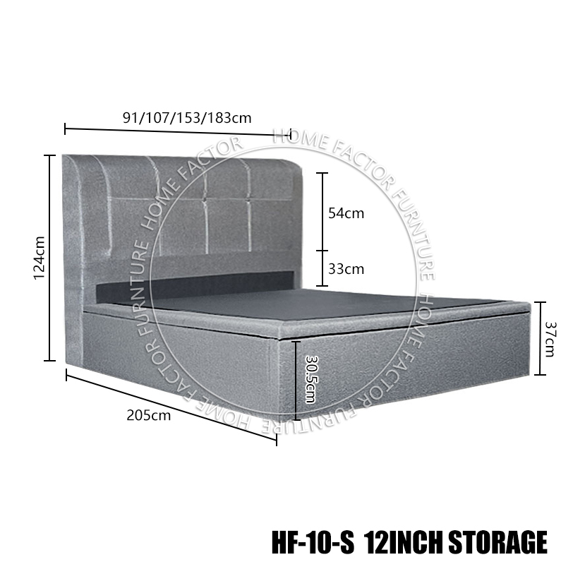 Khung giường lưu trữ 12‘’/14‘’ Giường lưu trữ HF10-S Vải/PVC/Vải chống mèo cào/Da chống mèo cào