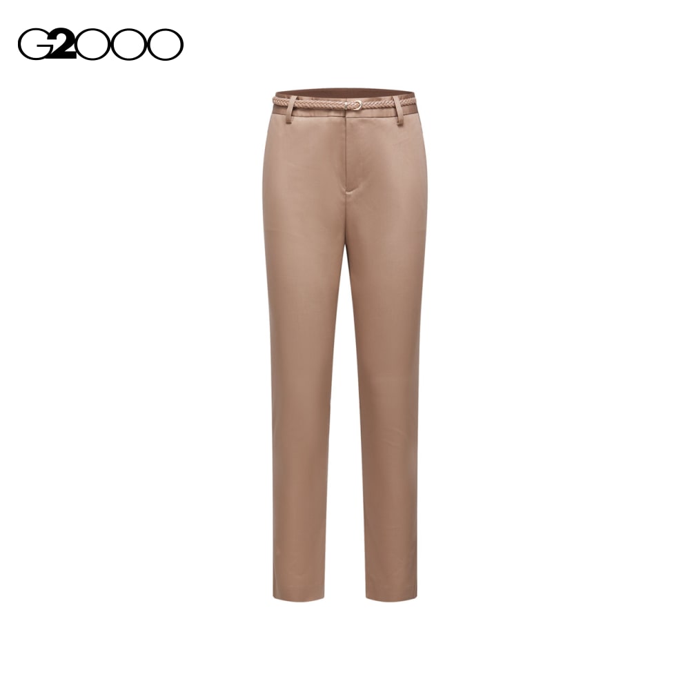 Pantalones ajustados G2000 en mezcla de algodón y elastano satén con cinturón