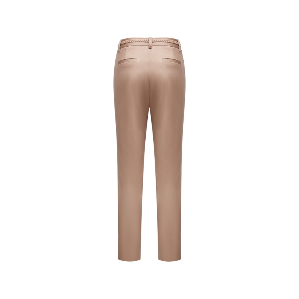 G2000 Cotton Blend Spandex Satin Ankle Skinny Pants With Belt · v2