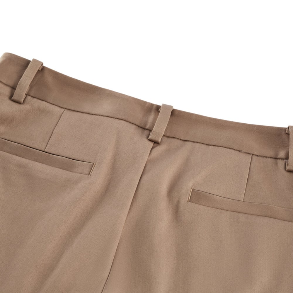 G2000 Cotton Blend Spandex Satin Ankle Skinny Pants With Belt · v2