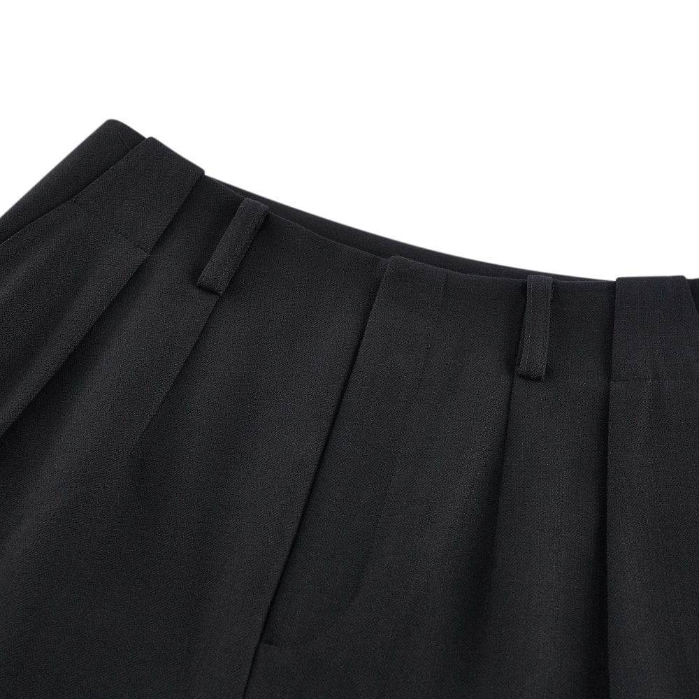 G2000 Herringbone High Waist Ankle Taper Pants With Belt · v2