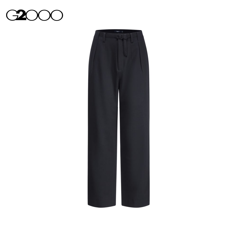 G2000 Herringbone High Waist Ankle Taper Pants With Belt · v2