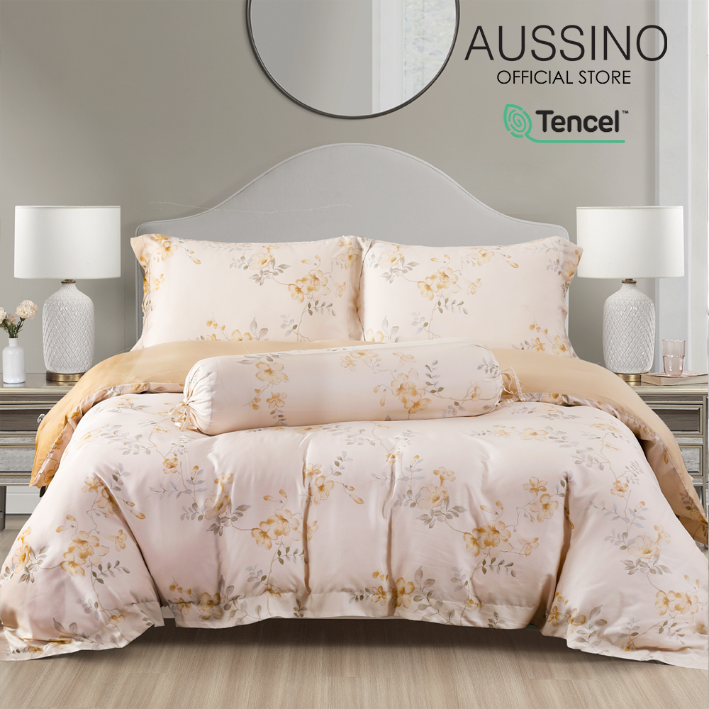 ชุดผ้าปูที่นอน Aussino COOLING TENCEL™ Chantale Pure Luxury - 5 ชิ้น