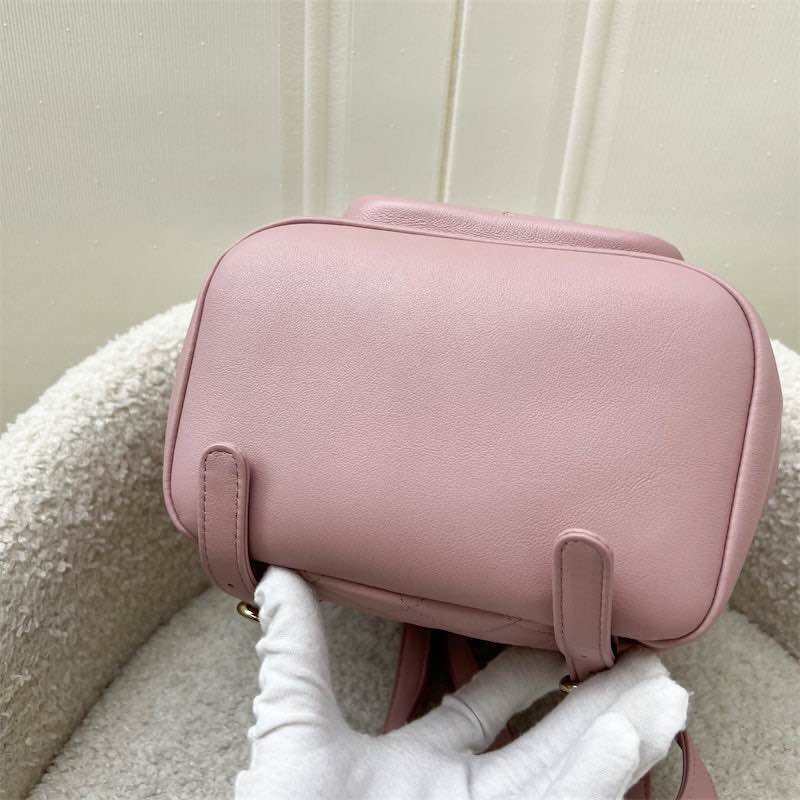 Chanel Duma Mini Backpack in 24P Light Pink Calfskin and LGHW · v4
