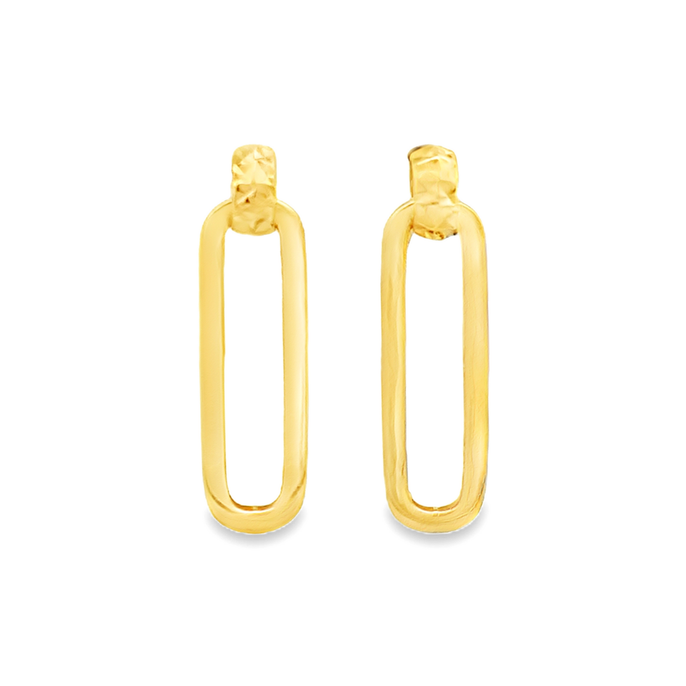 Top Cash Jewellery 916 Gold Dangling Lengthy Geometric Design Stud Earrings · v3
