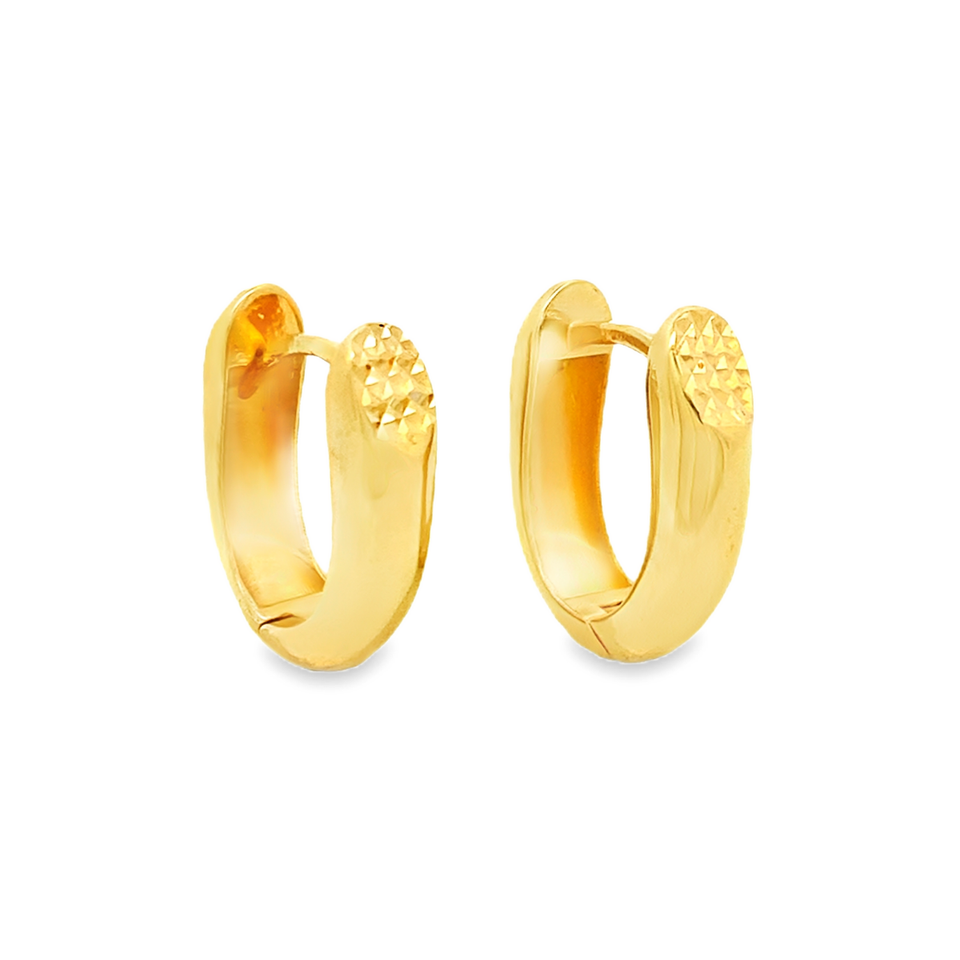 Top Cash Jewellery 916 Gold U Shaped Loop Earrings