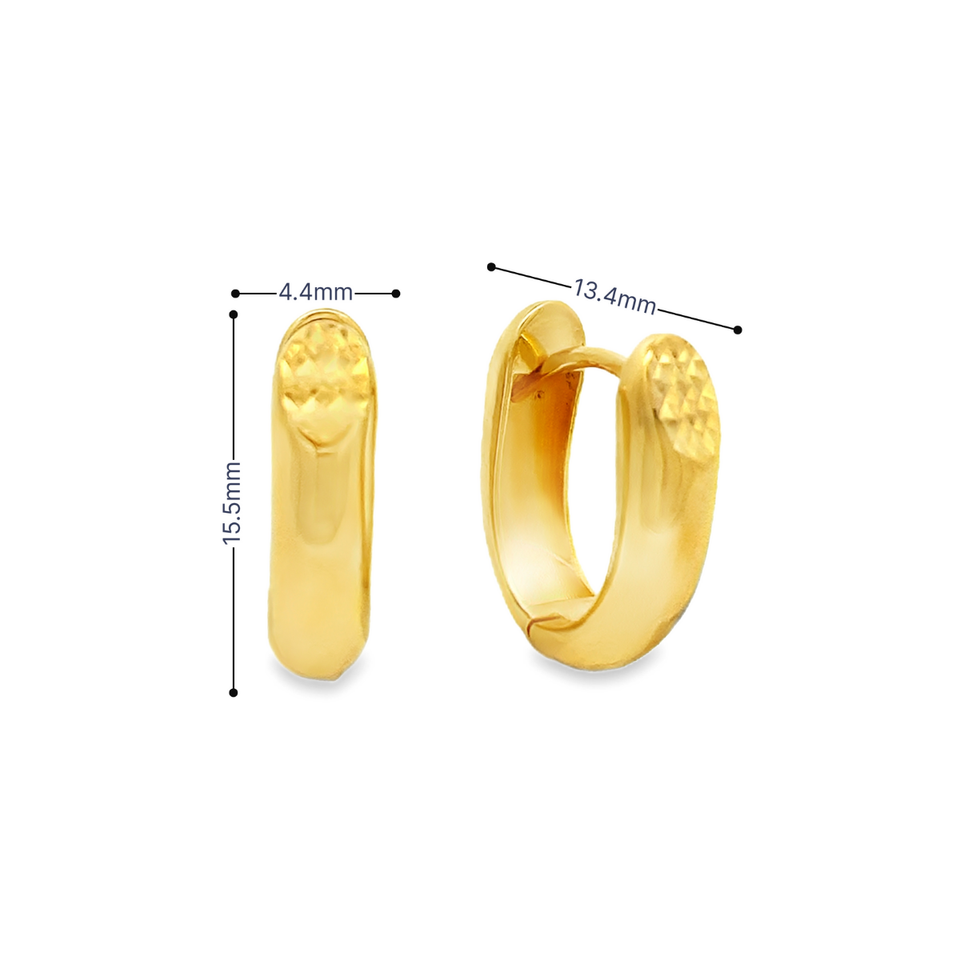 Top Cash Jewellery 916 Gold U Shaped Loop Earrings · v2