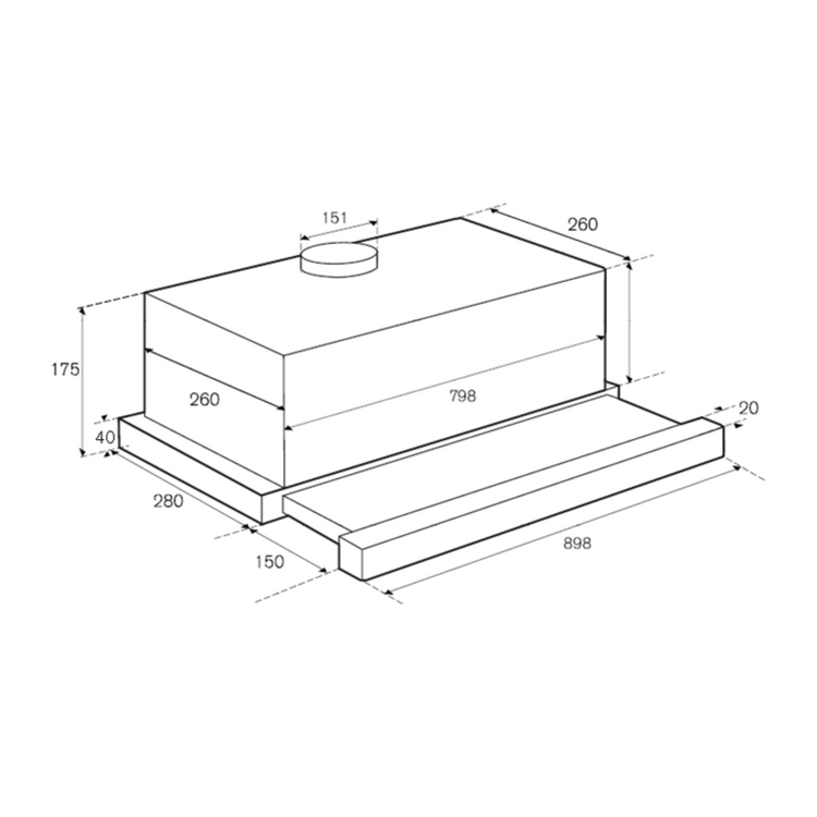 Bertazzoni K90TELXA - 90cm Stainless Steel Telescopic Hood · v7
