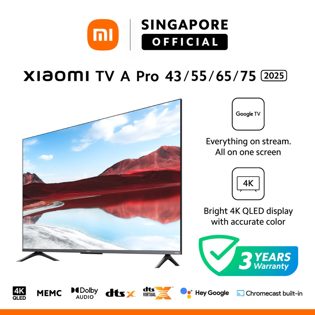 Xiaomi TV | A Pro Series 2025 | Free Installation | 4K UHD | QLED Display | 60Hz | Google TV | Google Assistant Built-in