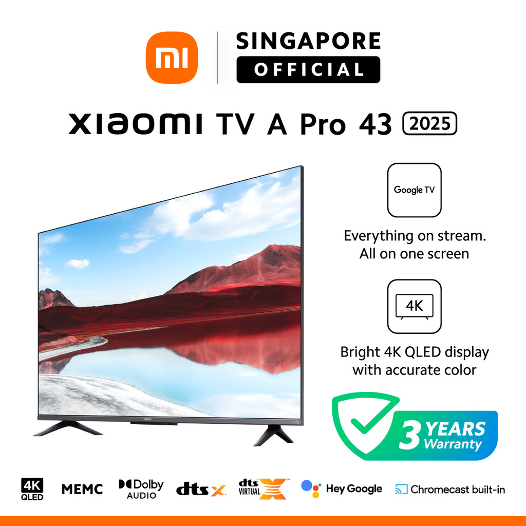 Xiaomi TV | A Pro Series 2025 | Free Installation | 4K UHD | QLED Display | 60Hz | Google TV | Google Assistant Built-in · v16