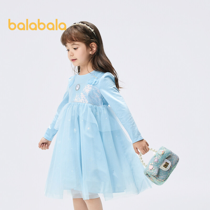 バラバラ子供服 女の子用ドレス 2024年夏 メッシュスカート