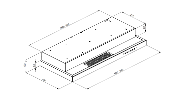 BERTAZZONI KUG90T1X 90 cm built-in hood, 1 motor · v11