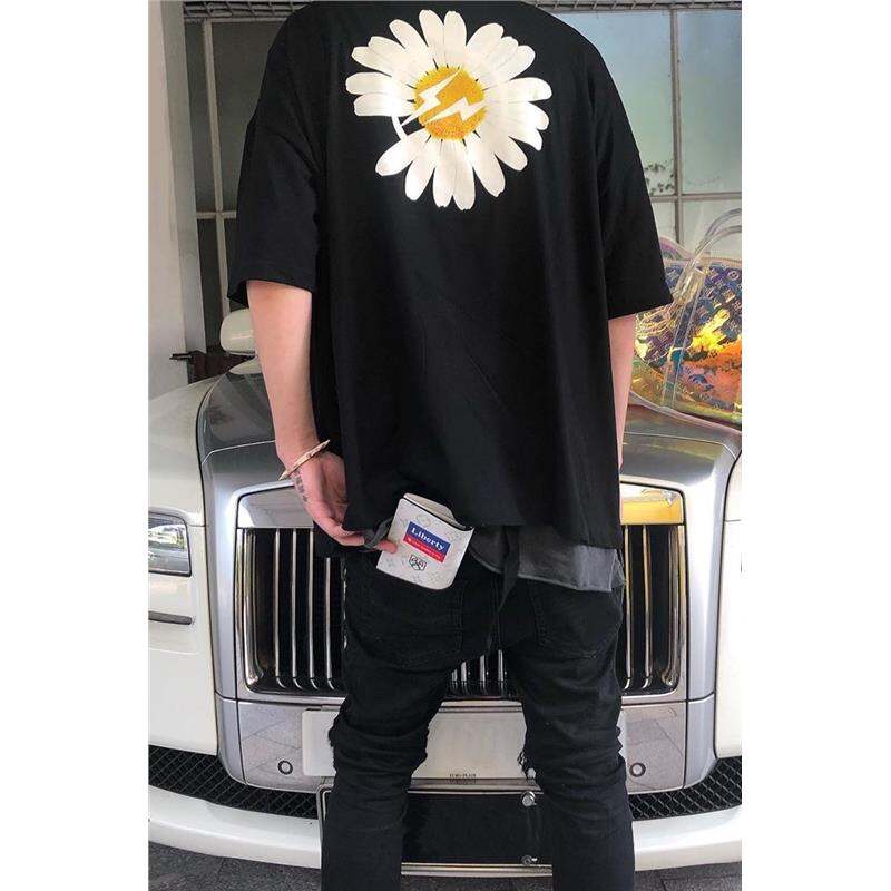[In Stock] Peaceminusone GD G-Dragon Lightning Joint Name Short Sleeve Fujiwaro Daisy T-shirt Short Sleeve
