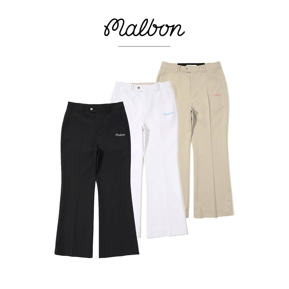 MALBON GOLF Ladies New Trousers Elastic Waist Button Belt Outdoor Sports Slim-Fitting Bell-Bottom Pants · v2