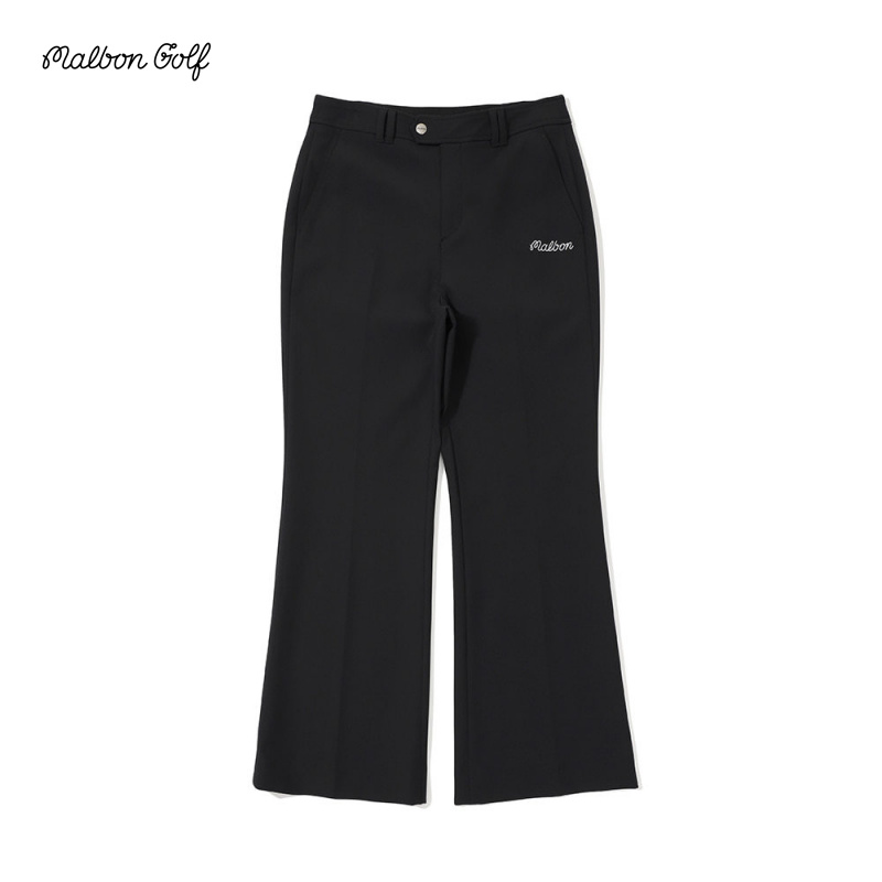 MALBON GOLF Ladies New Trousers Elastic Waist Button Belt Outdoor Sports Slim-Fitting Bell-Bottom Pants · v2
