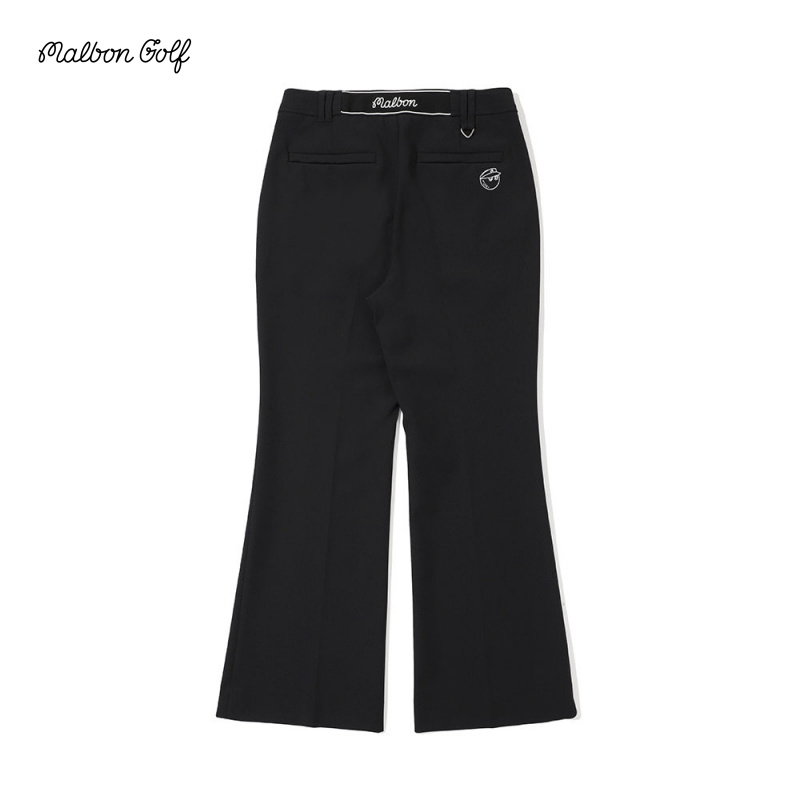 MALBON GOLF Ladies New Trousers Elastic Waist Button Belt Outdoor Sports Slim-Fitting Bell-Bottom Pants · v2