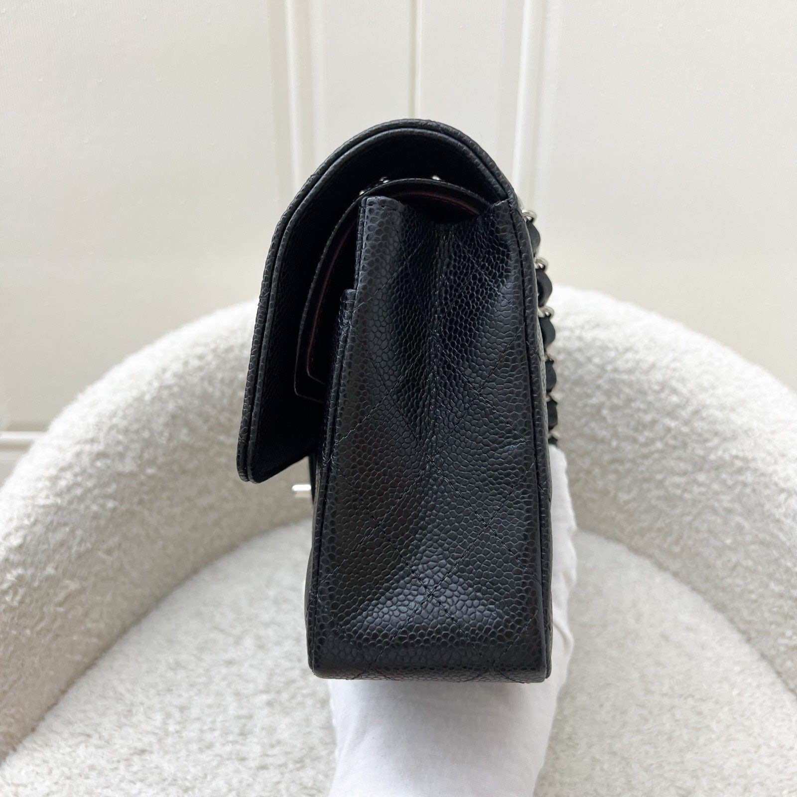Chanel Medium Classic Flap CF in Black Caviar and SHW (Model: A01112) · v22