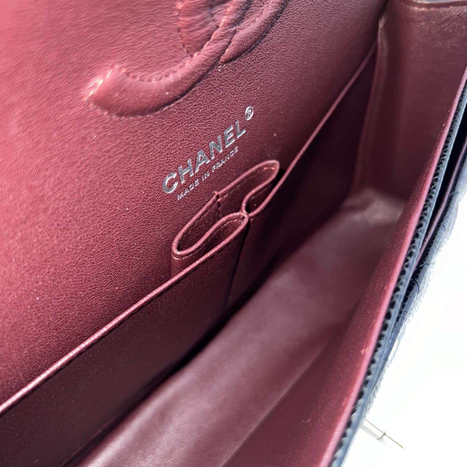 Chanel Medium Classic Flap CF in Black Caviar and SHW (Model: A01112) · v22