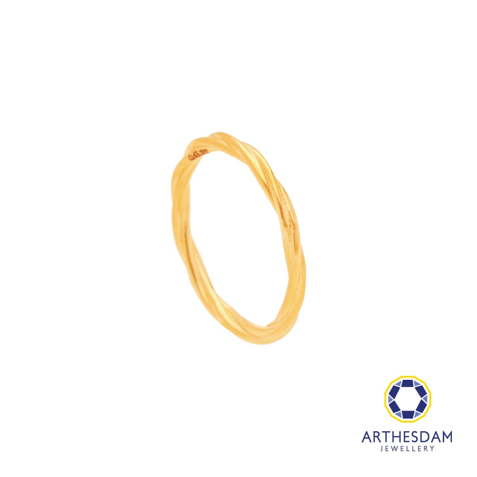 Arthesdam Jewellery 916 Gold Twisted Wave Engraved Ring