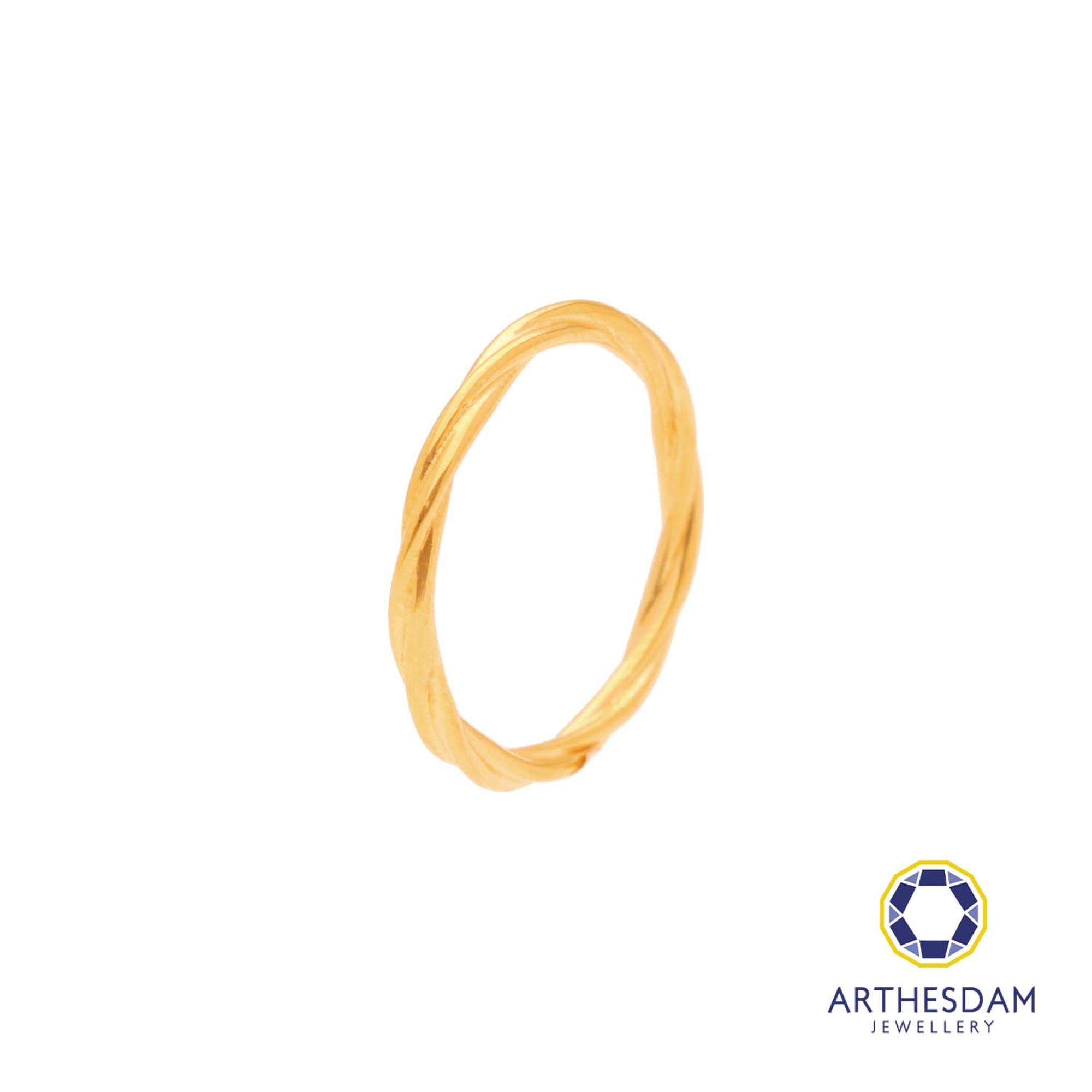 Arthesdam Jewellery 916 Gold Twisted Wave Engraved Ring