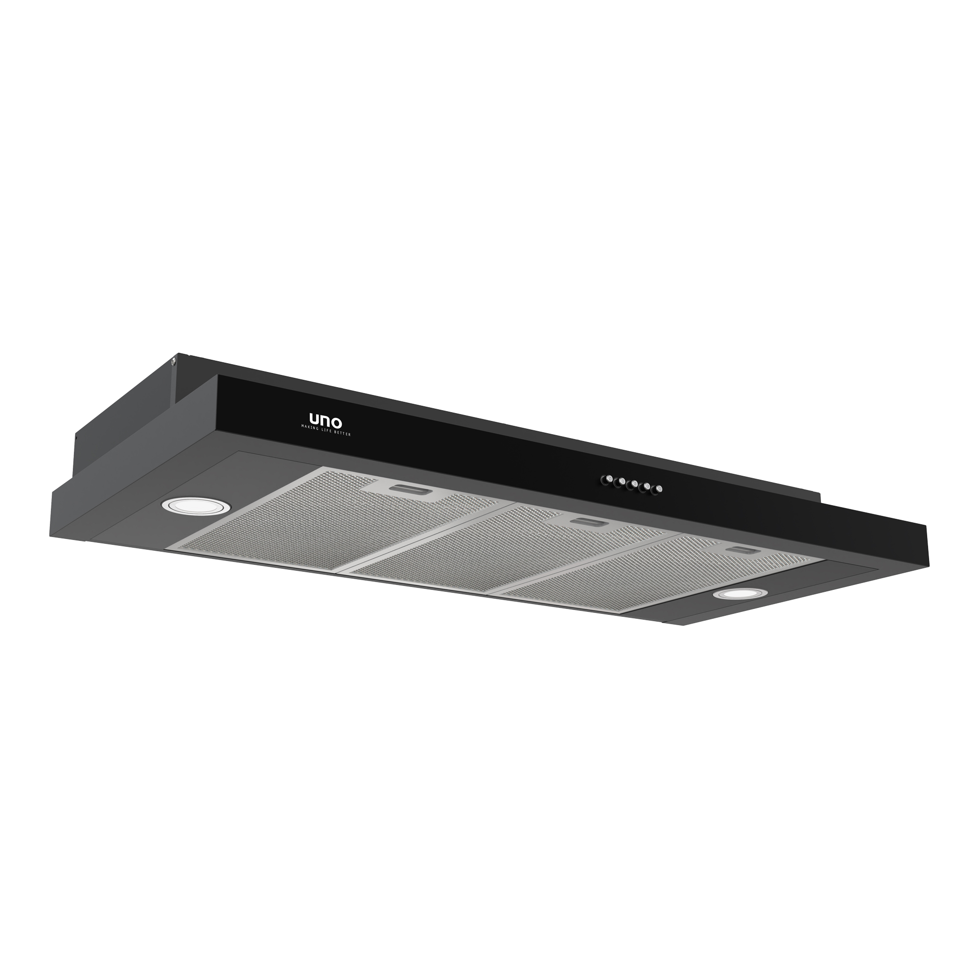 UNO UA-9118-3M Black Slim Line Cooker Hood with 3-Motor Design · v3