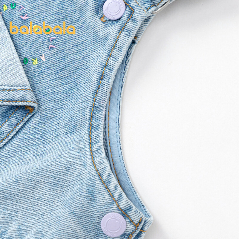 [Mall versiyonu] Balabala Çocuk Giyim Kız Çocuk Kıyafet Seti 2024 Yaz Şık Enerjik Denim Şık
