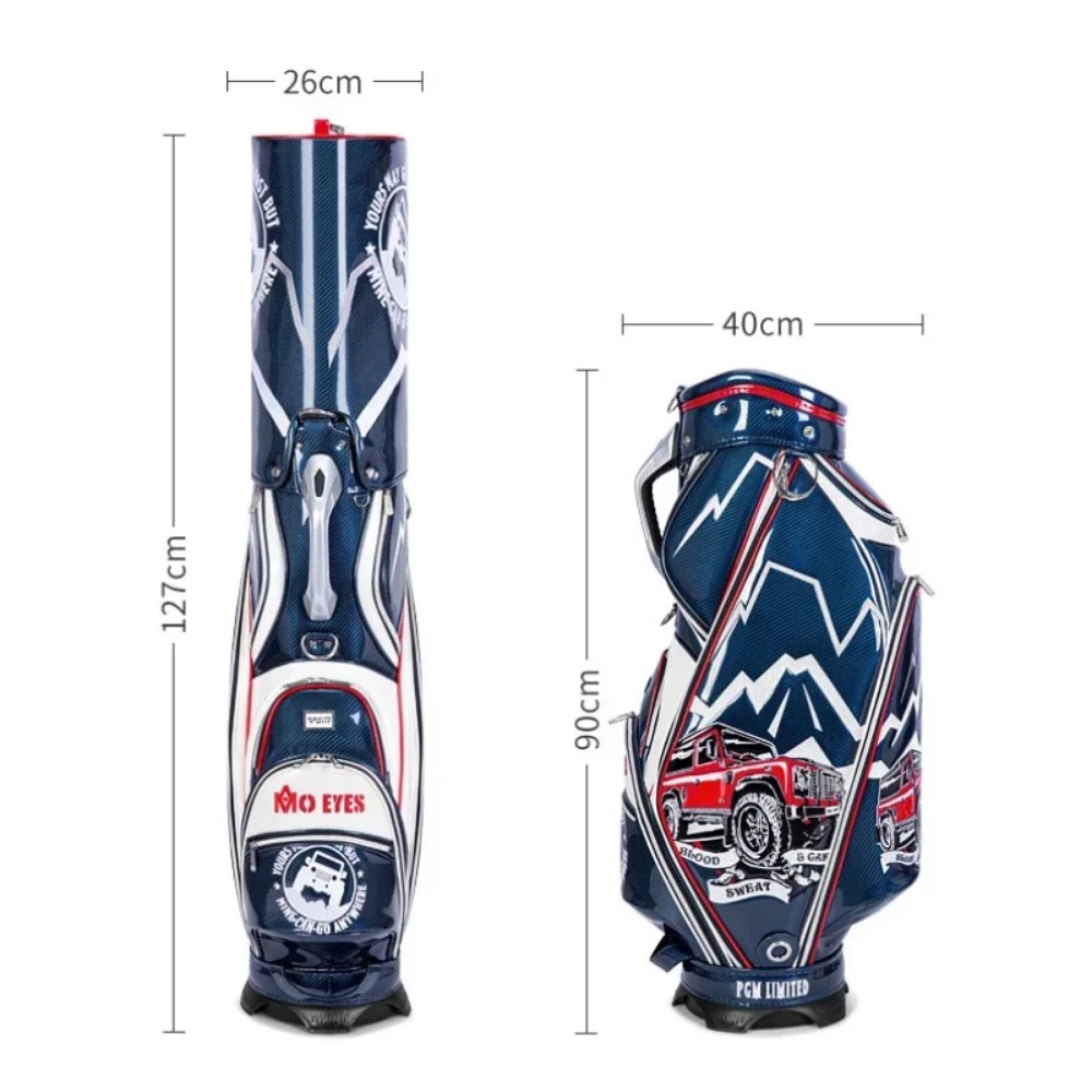PGM MOO EYES Luxury Men's Golf Bag Standard Backpack Can 13pcs Clubs Waterproof Crystal Leather 3D Embroidered QB112 · v18