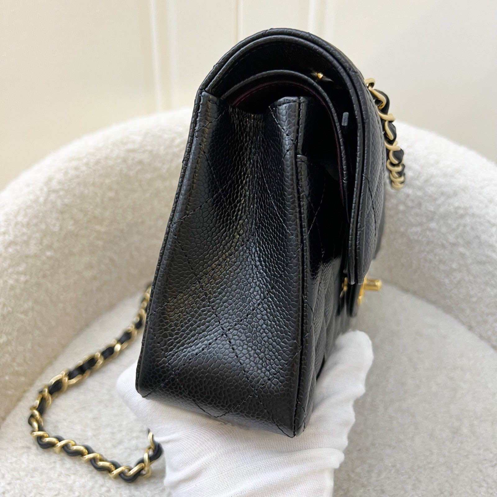 Chanel Small Classic Flap CF in Black Caviar and GHW (Model: A01113) · v11