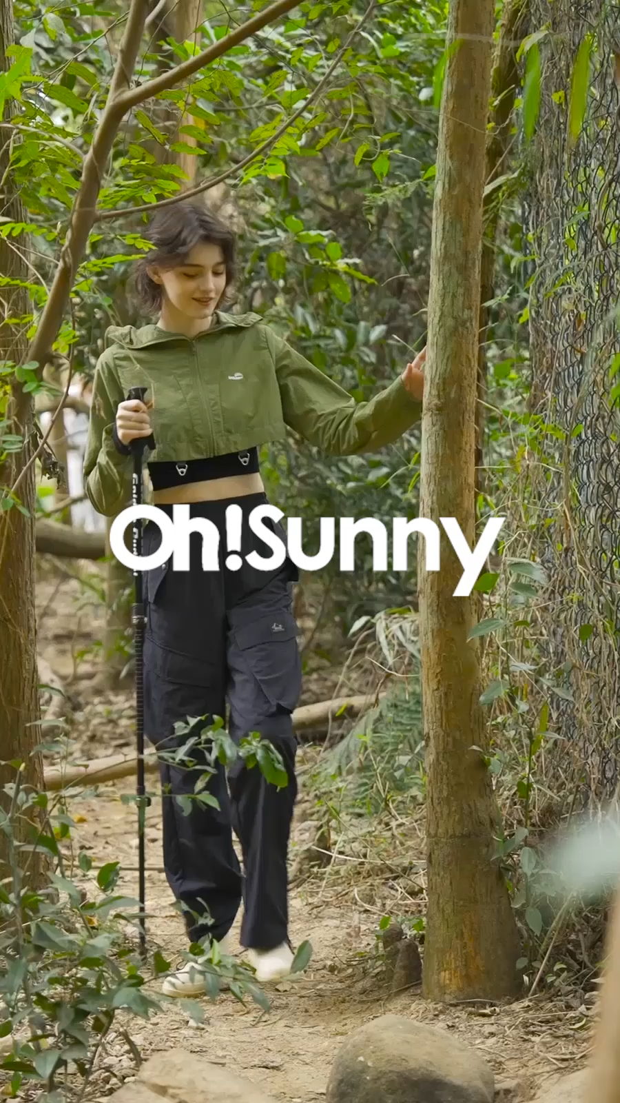 Ohsunny Cargo Pants Multi Pockets Women's Sunscreen High Waisted Wide Leg Casual Trousers Hiphop Street Tide UPF50+ · v2