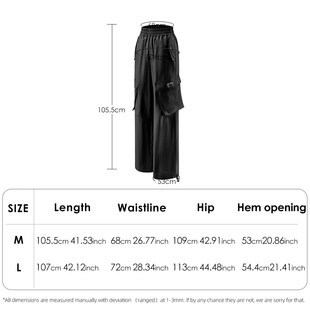 Ohsunny Cargo Pants Multi Pockets Women's Sunscreen High Waisted Wide Leg Casual Trousers Hiphop Street Tide UPF50+ · v2