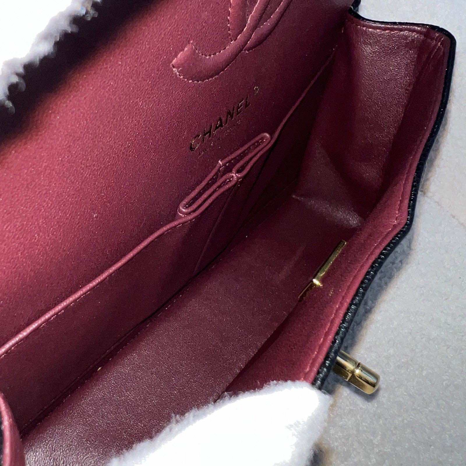 Chanel Small Classic Flap CF in Black Caviar and GHW · v50