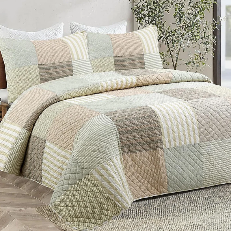 （Nieuw product）Dekbedset Queen Size, driedelige sprei met omkeerbaar ontwerp voor een geweldige nachtrust, zacht beddengoeddekbed