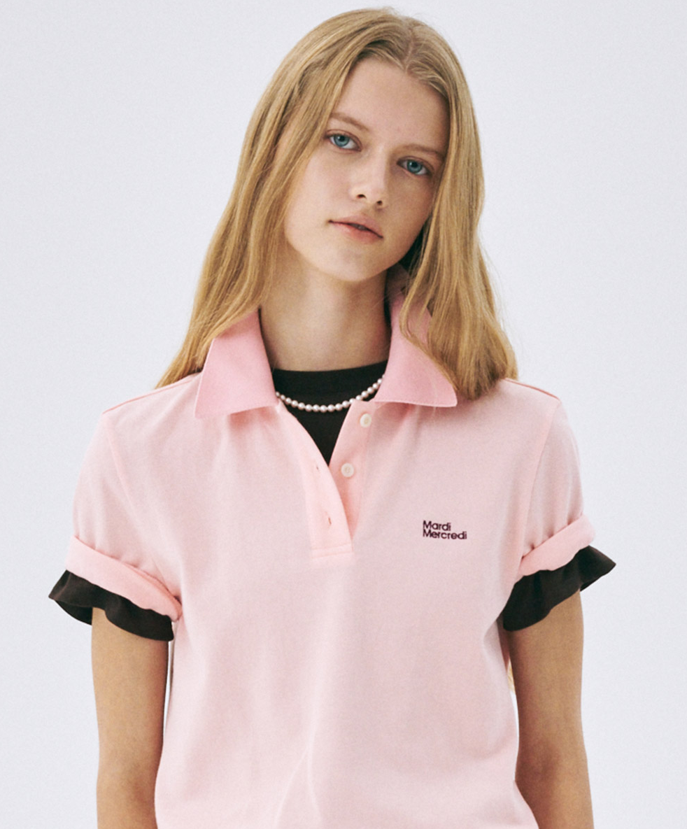 [IVE AnYujin PICK] MARDI MERCREDI SLIM FIT ESSENTIAL PIQUET T SHIRT