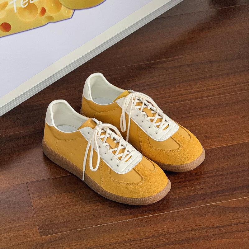 Leather Dequn Shoes Women's Spring 2025 New Style Casual Sport Soft Bottom Versatile Single Shoes Comfortable Breathable · v8