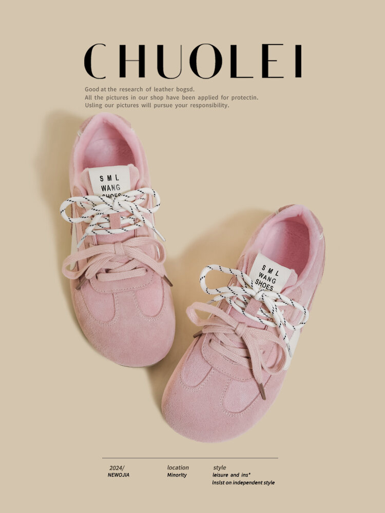 Sepatu Wanita Birkenstock Pink Kasual Sporty Dequan Musim Semi 2025 Gaya Baru Roti Kecil Musim Gugur Musim Dingin Jelek Lucu Sepatu Santai