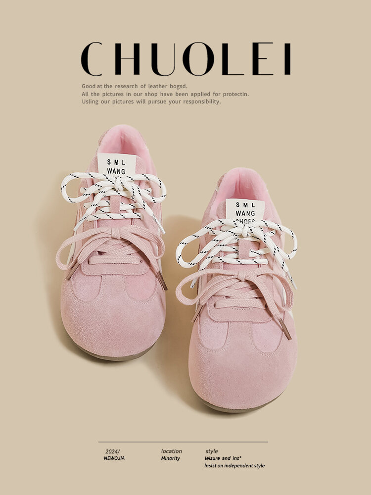 Sepatu Wanita Birkenstock Pink Kasual Sporty Dequan Musim Semi 2025 Gaya Baru Roti Kecil Musim Gugur Musim Dingin Jelek Lucu Sepatu Santai
