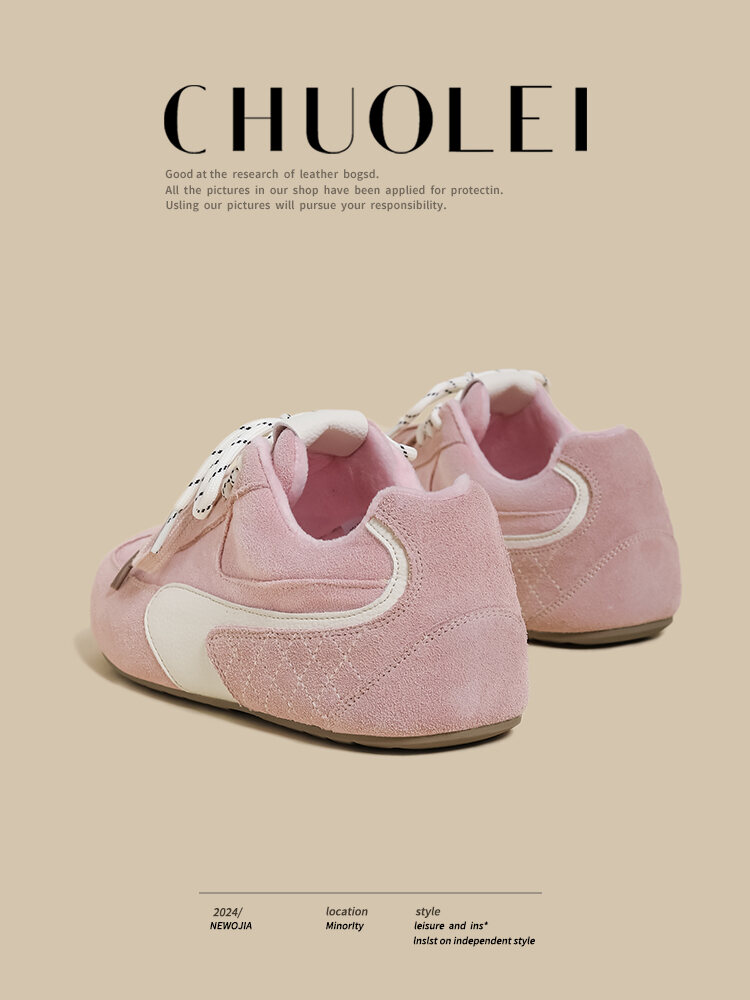 Sepatu Wanita Birkenstock Pink Kasual Sporty Dequan Musim Semi 2025 Gaya Baru Roti Kecil Musim Gugur Musim Dingin Jelek Lucu Sepatu Santai