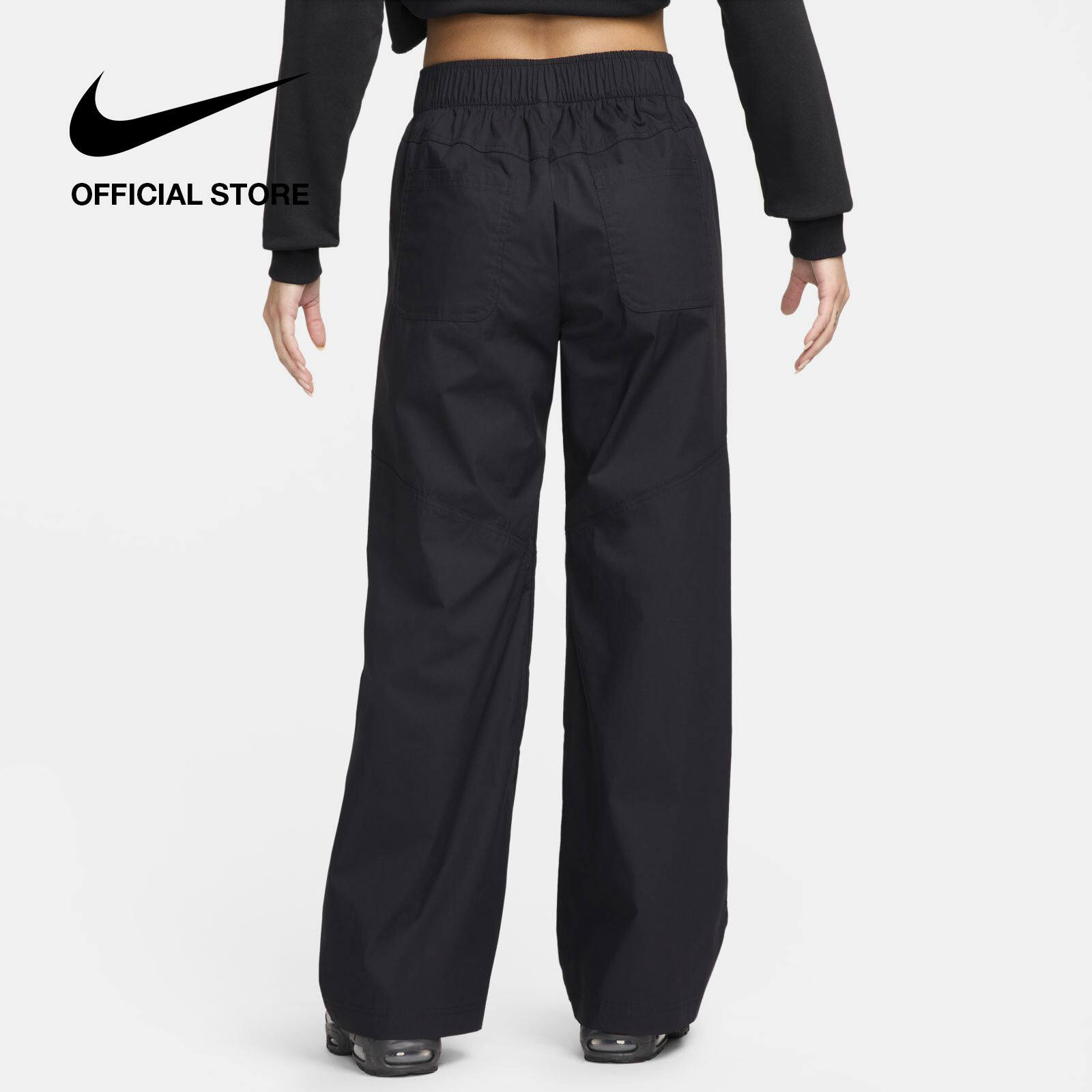 Nike Kadın Spor Giyim Essential Dokuma Yüksek Belli Pantolon - Siyah