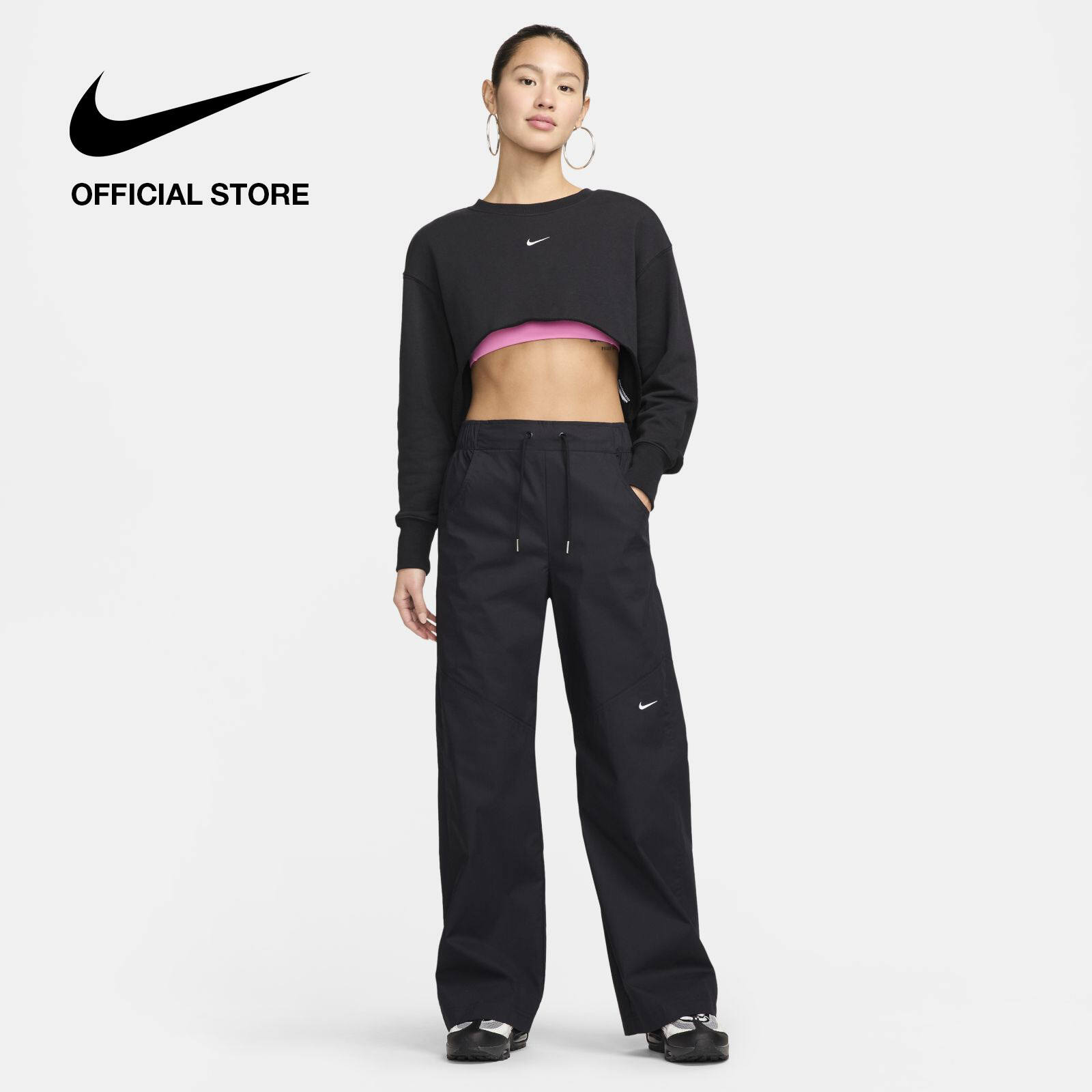 Nike Kadın Spor Giyim Essential Dokuma Yüksek Belli Pantolon - Siyah