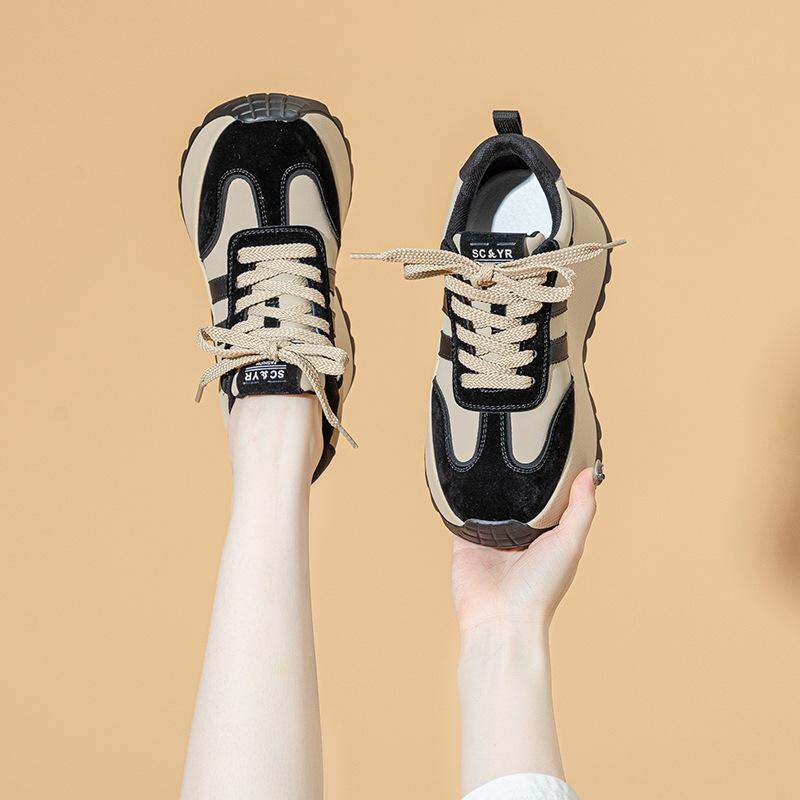 Spring New Style Women's Casual Thick Bottom Agan Dad Shoes Fashion Small Size Heightening Shoes Leisure Sports Running Shoes · v9