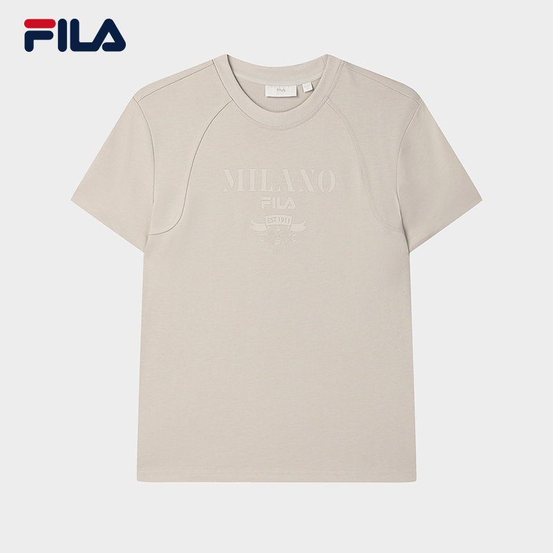 FILA CORE LIFESTYLE MILANO STROLLING MILAN Women Short Sleeves T-Shirt (Light Khaki) · v2