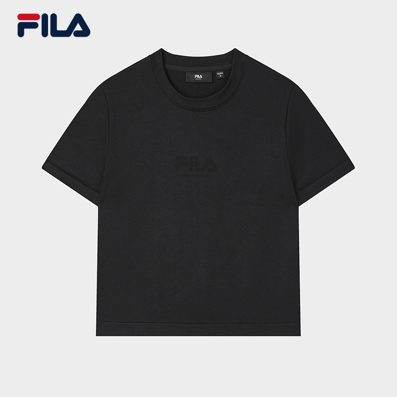 FILA CORE LIFESTYLE MILANO STROLLING MILAN Women Knit Short Sleeve Top (Black)