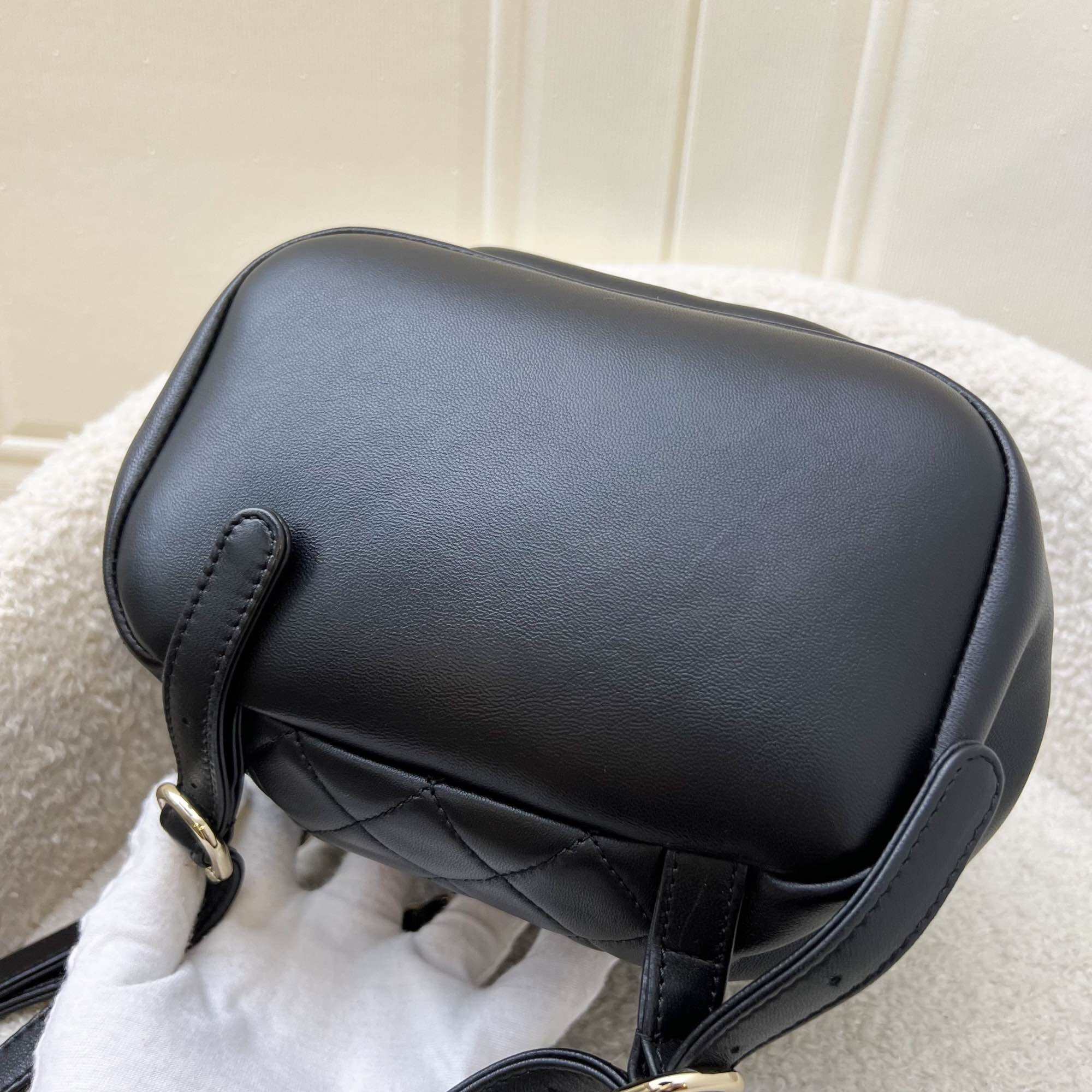 Chanel Duma Mini Backpack in 22A Black Lambskin and LGHW (Model: AS2908) · v3