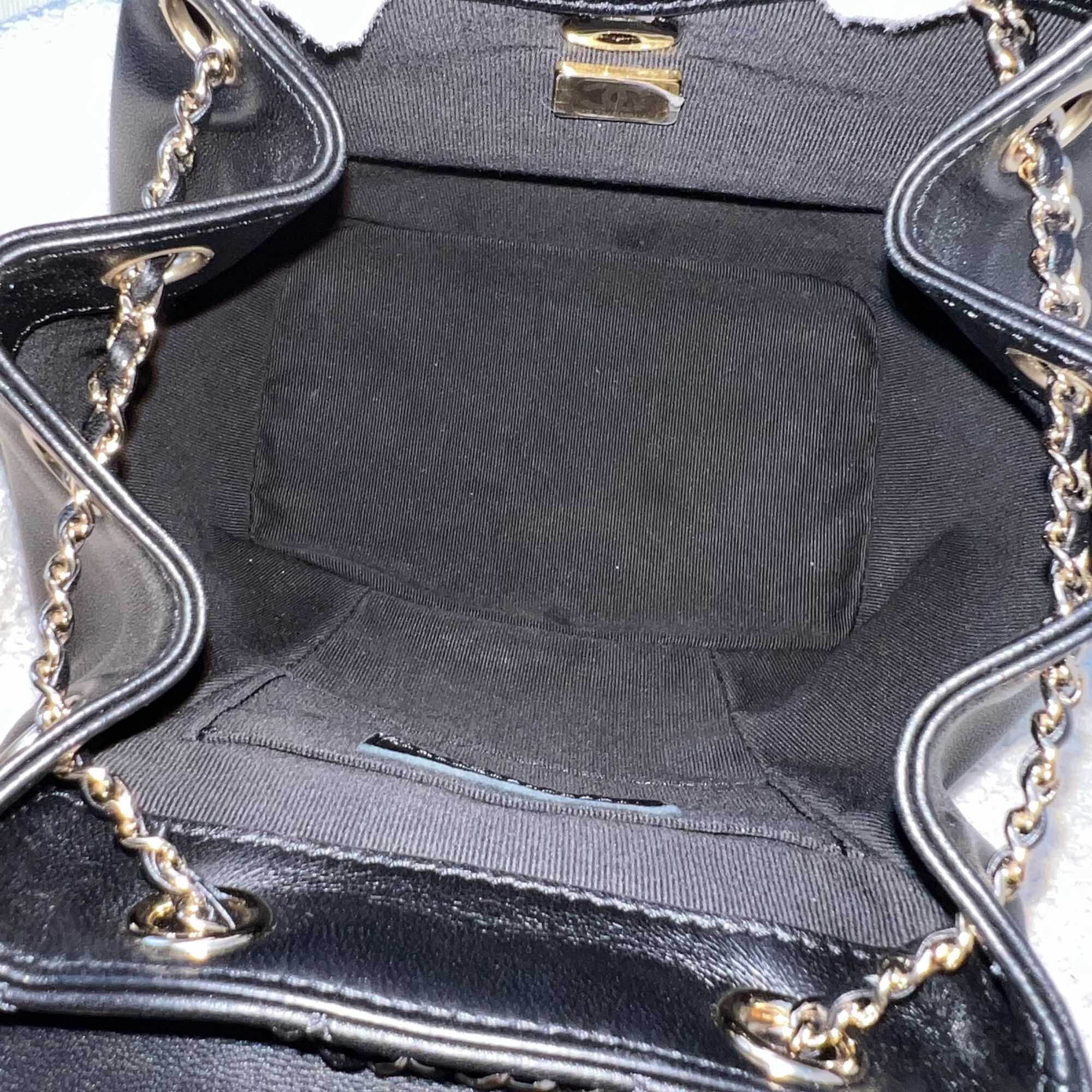 Chanel Duma Mini Backpack in 22A Black Lambskin and LGHW (Model: AS2908) · v3