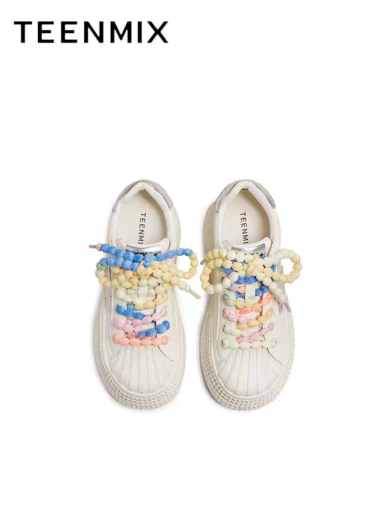 Teenmix Summer 2025 Women's Casual Sports Shoes Thick Bottom Heightening Star Pattern round Toe Deep Mouth Rubber Outsole · v8