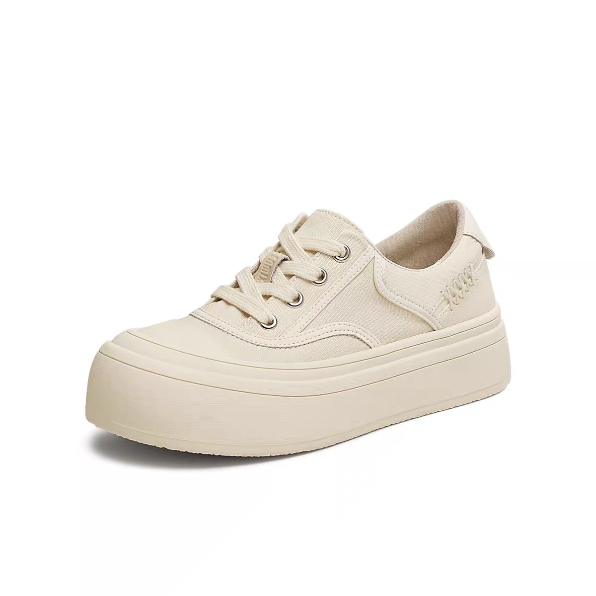 Teenmix Thick Bottom Heightening Canvas Sneakers Women's Sport Casual Shoes Spring 2025 New KB071BM5 Cross Buckle Low Top · v8