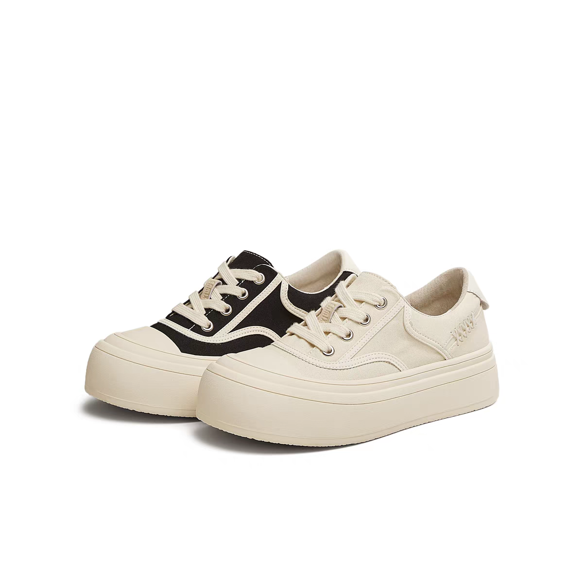 Teenmix Thick Bottom Heightening Canvas Sneakers Women's Sport Casual Shoes Spring 2025 New KB071BM5 Cross Buckle Low Top · v8
