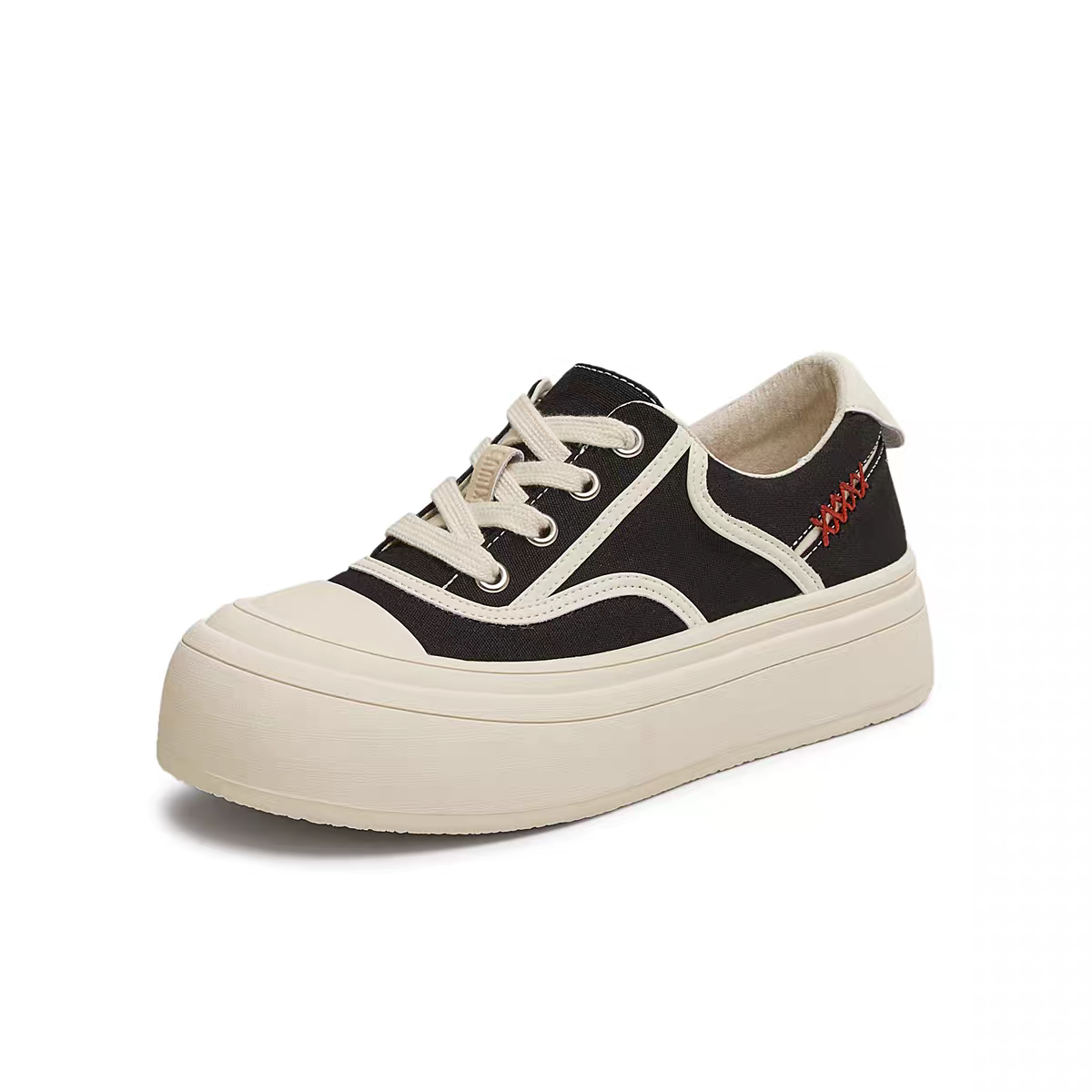 Teenmix Thick Bottom Heightening Canvas Sneakers Women's Sport Casual Shoes Spring 2025 New KB071BM5 Cross Buckle Low Top · v8