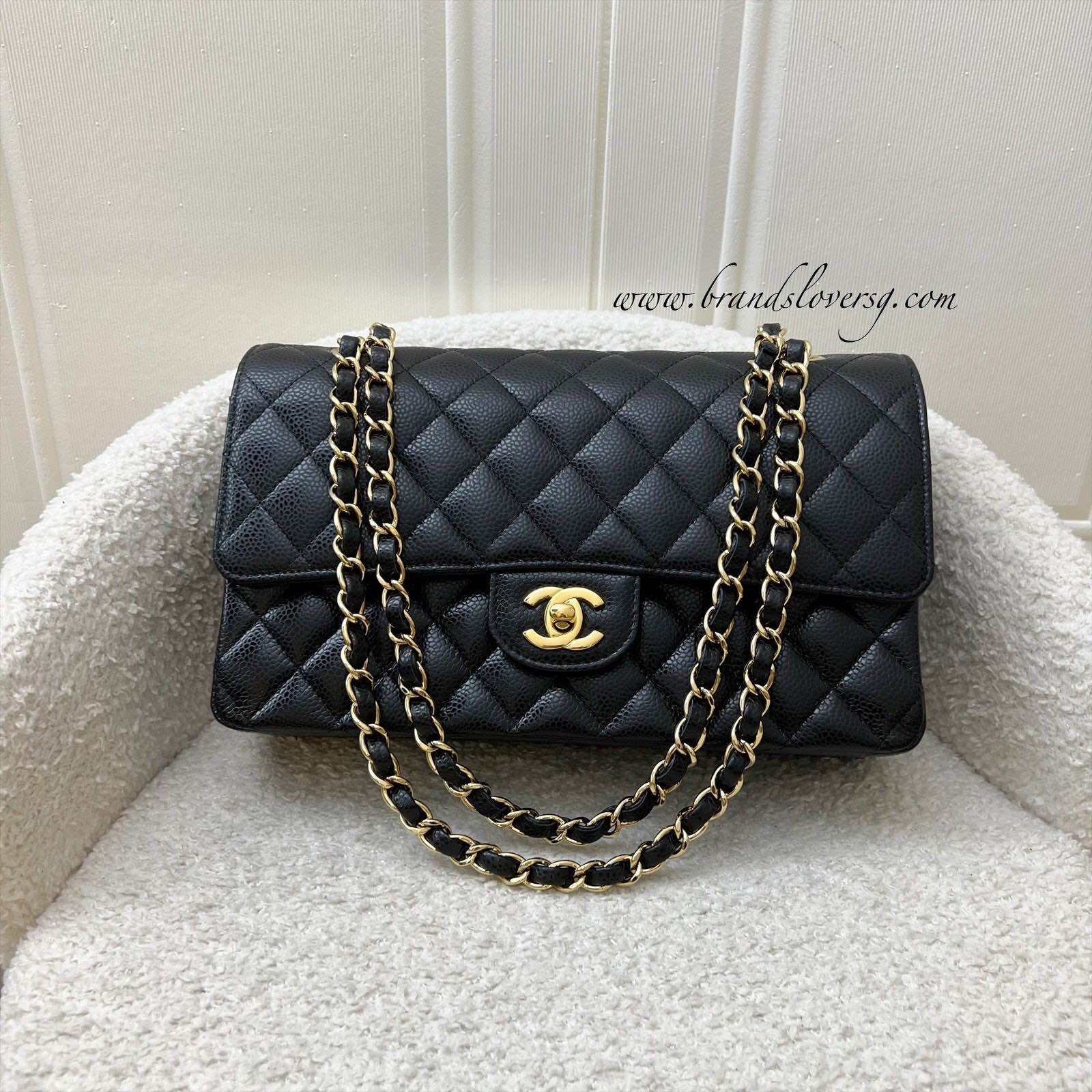 Chanel Medium Classic Flap CF in Black Caviar and GHW (Model: A01112) · v11