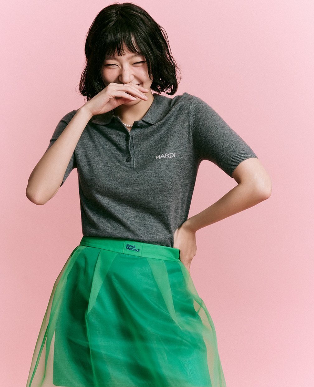 CHEMISE SLIM EN TRICOT MARDI MERCREDI PIQUET (Nouveauté 2025)